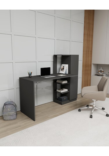 Arnetti Yağız Dolaplı Çalışma Masası Antrasit