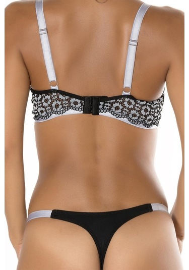 Doremi Violet Push-Up Dolgulu Dantel Detaylı Sütyen Takım