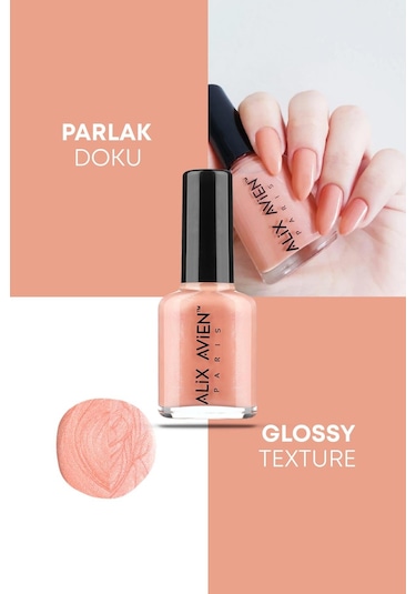 Alix Avien Şeftali Rengi Oje 77 Yüksek Pigmentli Uzun Süreli Kalıcılık Hızlı Kuruma Nail Lacquer 77