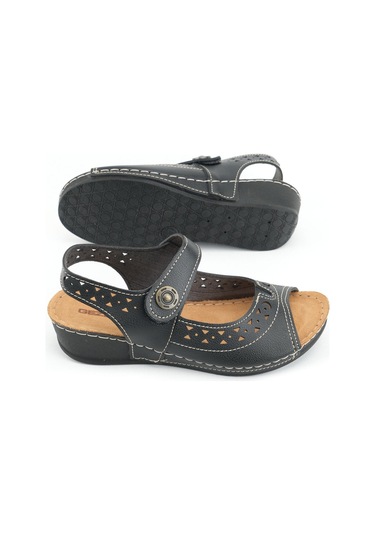 Gezer Yazlık Kadın Suni Deri Sandalet Gk1yze.00015.18.010.0c Siyah