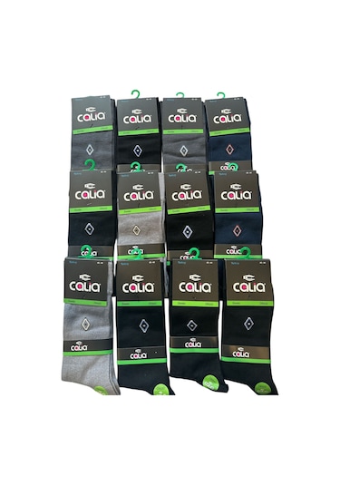 12'li Paket Erkek Likralı Bambu Çorap Karışık Renk Dikişsiz Asorti