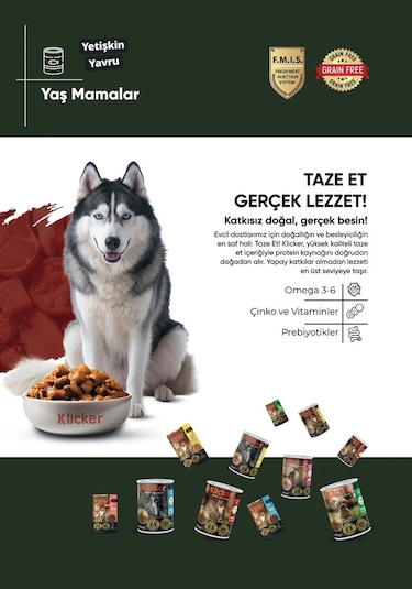 Klıcker Somonlu Mini Orta Irk Yetişkin Köpek Kuru Maması 1 KG
