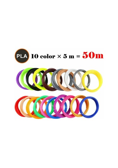 Pla Plastik 3d Kalem 3d Yazıcı Filament Baskı Malzemeleri Aksesuarları 3D Boyama Araçları 5M x 10 Renk 50M
