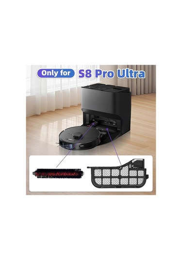 S8 Pro Ultra Robot Süpürge Yedek Parçası İçin Su Filtresi Ve Temizleme Fırçası Montaj Aksesuarları