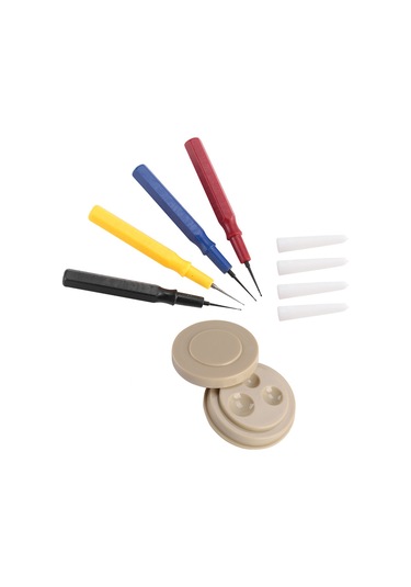 Moveevo Saat Tamiri Yağlama Seti: Dayanıklı Plastik Yağ Kasesi + 4 Farklı Boyutlu Çok İnce, İnce, Orta, Büyük Koruyucu Kapaçlı Yağ Kalemi - Saatçiler İçin Profesyonel Araç