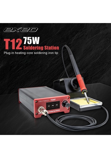 Exeo T12 Dijital Isı Ayarlı Havya Lehimleme İstasyonu Makinası 75w