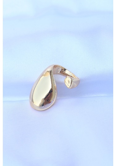 Pirinç Ayarlanabilir İri Bombeli Yüzük Gold Renk Çok Renkli