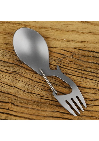 3'ü 1 Arada Kamp Kaşığı Sofra Takımı Titanyum Ultra Hafif Titanyum Diğer
