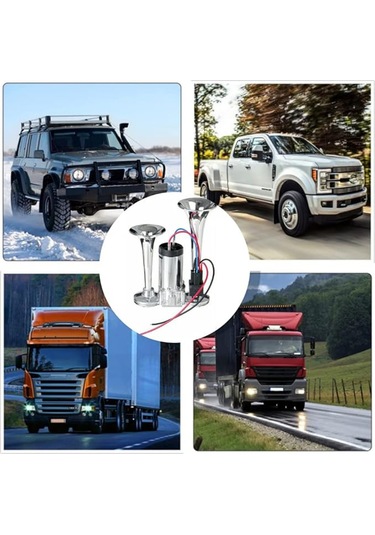 12v Araç Elektrikli Korna İçin 600db Güçlü Ses Çift Tüp Metal Araba Kornası