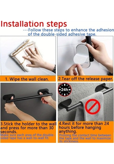 Fortunelane Altın Renkli Paslanmaz Çelik Banyo Havlu Tutucu, 20 Cm, Otomatik Yapışkan, Pıkmadan Montaj, Kolay Kurulum, Evini Şık Altın