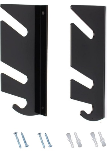 Yx018 1 Çift Dört Tekerlekli Kaykay Duvara Montaj Braketi Siyah