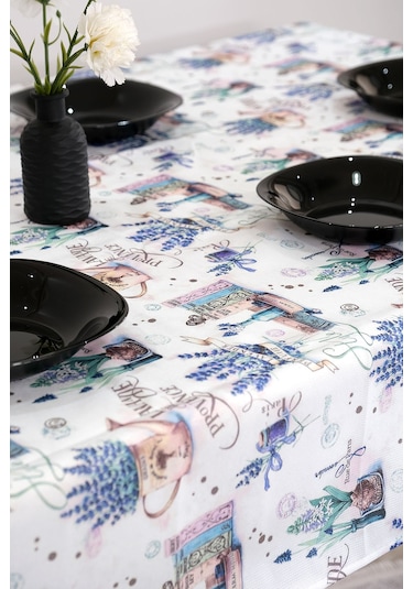 Sufre Sıvı Geçirmez Masa Örtüsü Sofra Bezi Sofra Örtüsü Piknik Örtüsü Lavanta