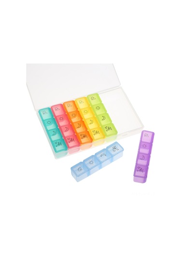 Gajeena 28 Bölmeli 7 Günlük İlaç Düzenleyici, Günde 4 Kere İlaç Almak İçin Taşınabilir Plastik Organizer Kutusu Diğer