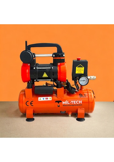 Mil-Tech 9 Litre Sessiz - Yağsız Premium Hava Kompresörü miltec9lsessiz﻿﻿
