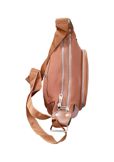 Mygeppetobag Suni Deri Bayan Çapraz Çanta -omuz Çantası Taba