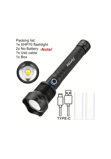 Xuweiwei Alonefire 4000 Lümen Zoomlu H007 Batarya Yok Usb Şarj Edilebilir Led Fener Kamp Yürüyüş Taktik 18650 26650 Pil Altın