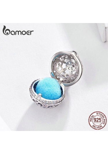 Bamoer Parfüm Madalyon Kolye Charm Yılan Bilezik Kolye Gerçek 925 Ayar Gümüş Gümüş