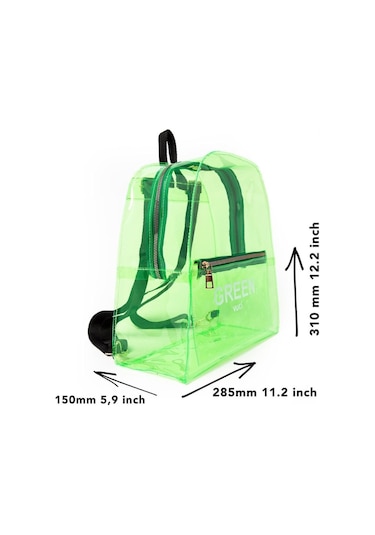 Renkli Şeffaf Sırt Çantası Yeşil
