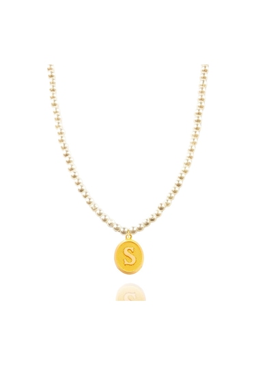 Nezihhan 14 Ayar 0.45 Gram S Harfli İncili Kolye