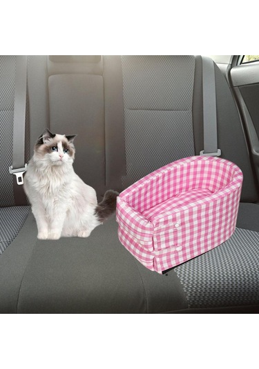 Homyl Taşınabilir Kedi Araba Koltuğu Küçük-kafes-pembe
