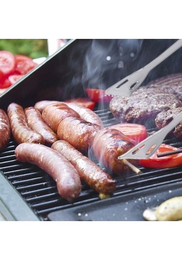 Pazly Paslanmaz Çelik Barbekü Izgara Aletleri Seti 18 Parça Gümüş Oxford Çanta Gümüş