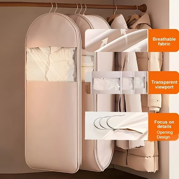 Willowhaven Bej 2pcs Büyük Kapasiteli Askılı Sıkıştırılabilir Giyim Saklama Çantası L+xl