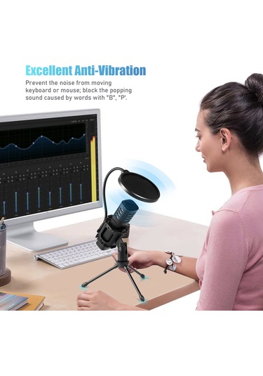 Springsun Profesyonel Usb Mikrofon Seti - Oyun, Yayın Ve Podcast İçin Süper Ses Kalitesi