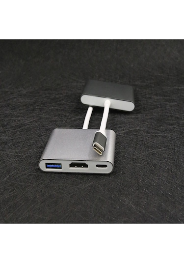 Neevoyu Altın Tip-c'den Hdmı+usb 3.0'a 4k Çok Fonksiyonlu Dönüştürücü Kablo, Hd Video Ve Veri Transferi, Taşınabilir Genişletme Ünitesi