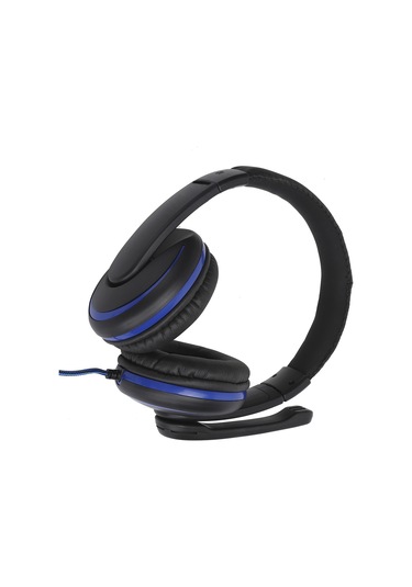 3,5 Mm Kablolu Oyun Kulaklığı, Ps4, Dizüstü Bilgisayar Ve Cep Telefonu İçin Mikrofonlu Oyun Kulaklığı Siyah Mavi