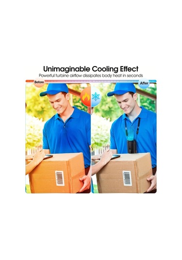 Boatshop1 2025 Aı Siyah Taşınabilir Fan 6600rpm 4 Hız Şarj Edilebilir 25 Saat Çalışma Bel Ve Boyun Fanı Kamp İş Yeri Açık Hava