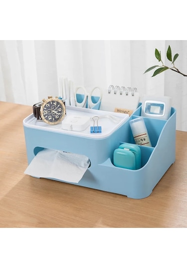 Pembe-l-çok Fonksiyonlu Doku Kutusu Kapağı Uzaktan Kumanda Tutucu İle Kırtasiye Durumda Ev Banyo Yatak Odası Masaüstü Kozmetik Organizatör