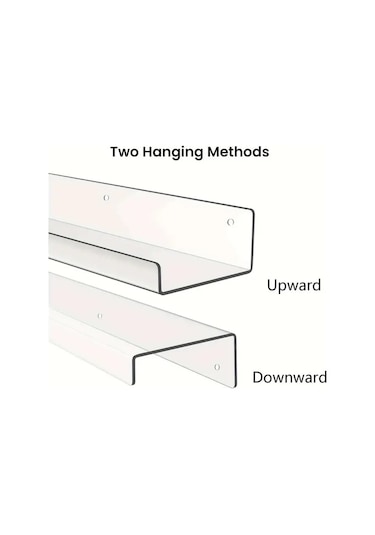 30x10x4 Cm Şeffaf Akrilik U Şeklinde Ekran Depolama Rafı Yumruksuz Banyo Duvar Depolama Rafı Beyaz