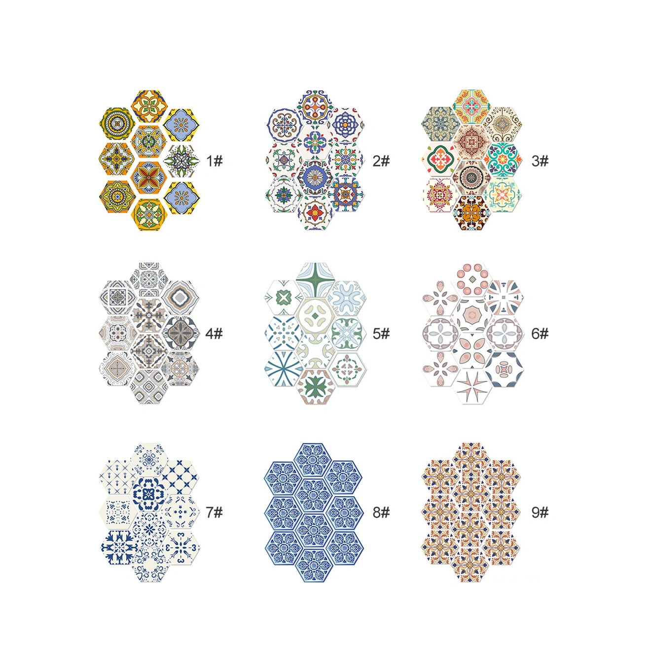 Hombey Pvc Zemin Sticker 10 Adet, 20x23 Cm, 27 Desen Seçeneği, Kolay Yapıştır & Çıkar, Duvar/zemin/tahta Uygulanabilir, Ev Dekorasyonu Yeni Look Diğer