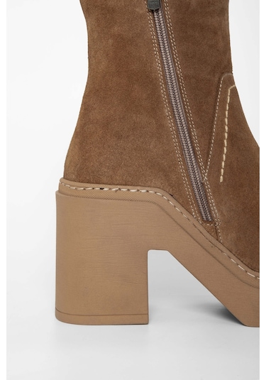 Tamer Tanca Kadın Hakiki Deri Vizon Casual Bot 33 17800 Bn Bot Sk23/24 Vızon Suet