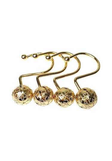 Suntek 12x Halka Banyo Aksesuarı Askı Kancası Tip 2 Duş Perdesi Kancaları Altın Çok Renkli