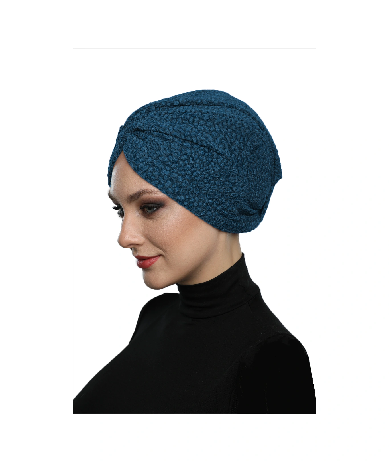 Brokar W Petrol Hazır Türban Tesettür Bone Petrol