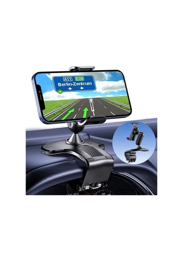 Araç 360 Derece Döndürme Dashboard Cep Telefonu Tutucu Araba İçin Sabitleme Kıskacı Standı 4 İla 7 Inç Akıllı Telefonlar İçin Uygun