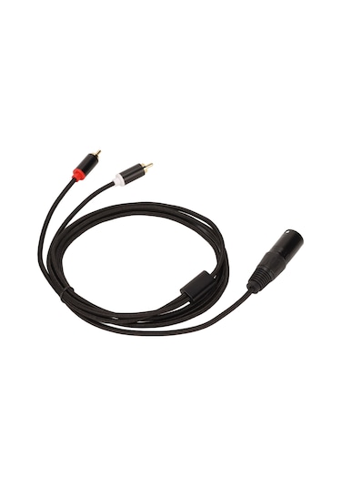 Kangvka Xlr Erkekden 2 Rca Y Bölücü Kablo, Tek Yönlü Ses Dağıtımı, 2m, Ofc İletken, Hi-fi Ses Kalitesi, Mikser/amplye Uyumlu