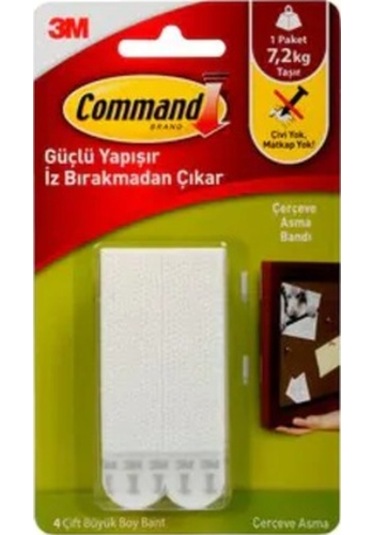 3M Command 17206 Büyük Boy Resim Asma Şerit Cırt Bantları