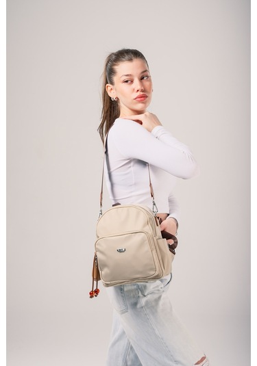 Ççs Kadın Sırt Çantası Ccs18025 Bej Bej