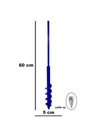 Matkap Uçlu Burgu Makinesi Fidan Çiçek Bitki Ekme Aleti.60x5 CM
