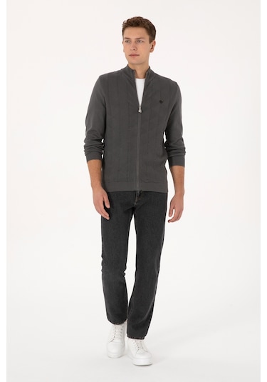U.s. Polo Assn. Erkek Gri Hırka Triko 50315024-vr024 Grı
