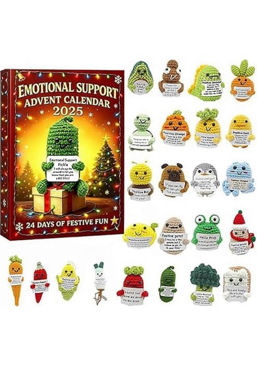 Duygusal Destek İçin 25-26 Advent Takvimi 2025. Ev Noel Dekorasyonu İçin Şenlikli 24 Günlük Noel Geri Sayım Oyuncağı.