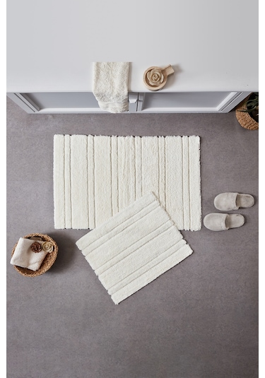 Doquhome Pera Banyo Paspası Krem 60x100cm Krem