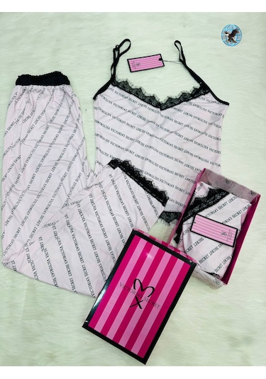 Victoria's Secret Bayan Pijama Takımı Ekru - Pembe