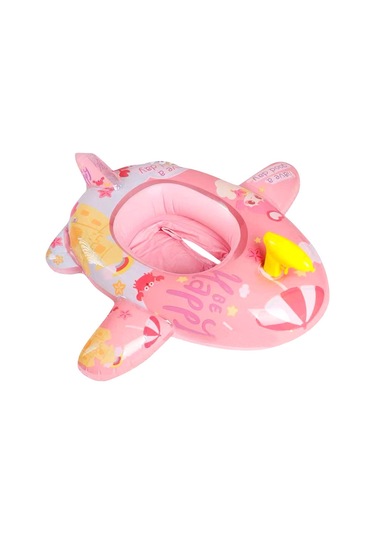 Su Tabancalı Uçak Model Çocuk Deniz Havuz Şişme Yatak Yüzme Simidi Pembe