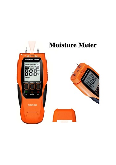 Motion003 1 Adet Mavi Aınodıs Yüksek Hassasiyetli Dijital Ahşap Nem Ölçer Çift Sond Lcd Ekran Abs Malzeme