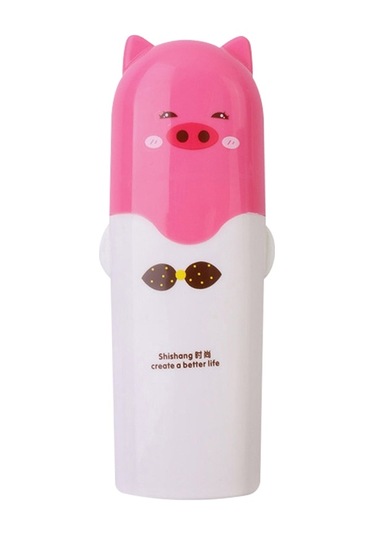 Sones Açık Hava Seyahat Kamp Havlu Diş Fırçası Diş Macunu Çoklu Kapak Saklama Kutusu Pembe Domuz Diğer