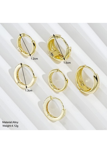 Vkemall Kadınlar İçin 14k Altın Kaplama Zirkon Taşlı 3'lü Set: Dairesel Ve Tek Pırlanta Stilleri, Gündelik & Resmi Özel Durumlar İçin Zenginliğini Yansıtan Kolaylık Gold