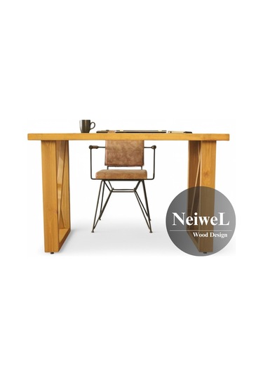 Neiwel Loel Doğal Ahşap Çalışma Ve Ofis Masası-70cm-200cm Açık Ceviz